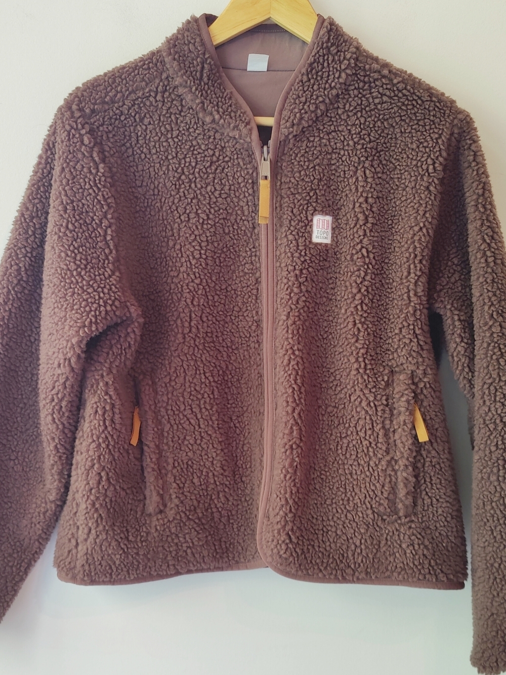 TOPO Designs Brown Sherpa Zip-Up Jacket